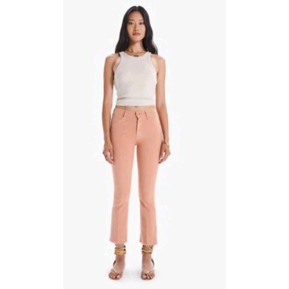 MOTHER The Insider Ankle Fray Jeans 28 Terracotta Crop Flare Bootcut - Picture 7 of 16